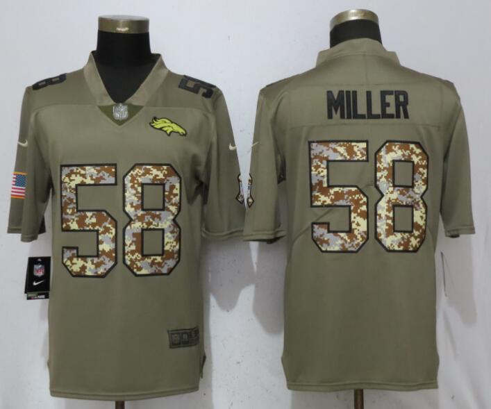Men Denver Broncos #58 Miller Olive Camo Carson Salute to Service Nike Limited NFL Jerseys->dallas cowboys->NFL Jersey